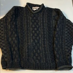 EXTREMELY THICK ! Men's wool Cable Knit Sweater by Celtic Country Ireland unisex
